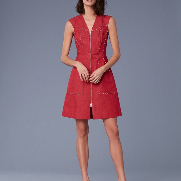 NWT Diane Von Furstenberg Zip Front Sheath Dress - Picture 11 of 12